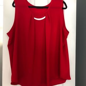 Red sleeveless top